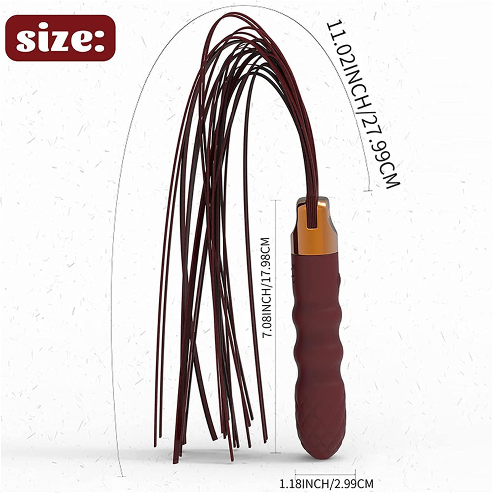 Sex Toy Vibrating Whip BDSM Leather Restraint Bondage Sex Role Play Training Whip Sex Toy for Couple Flriting and Teaser Whip fo