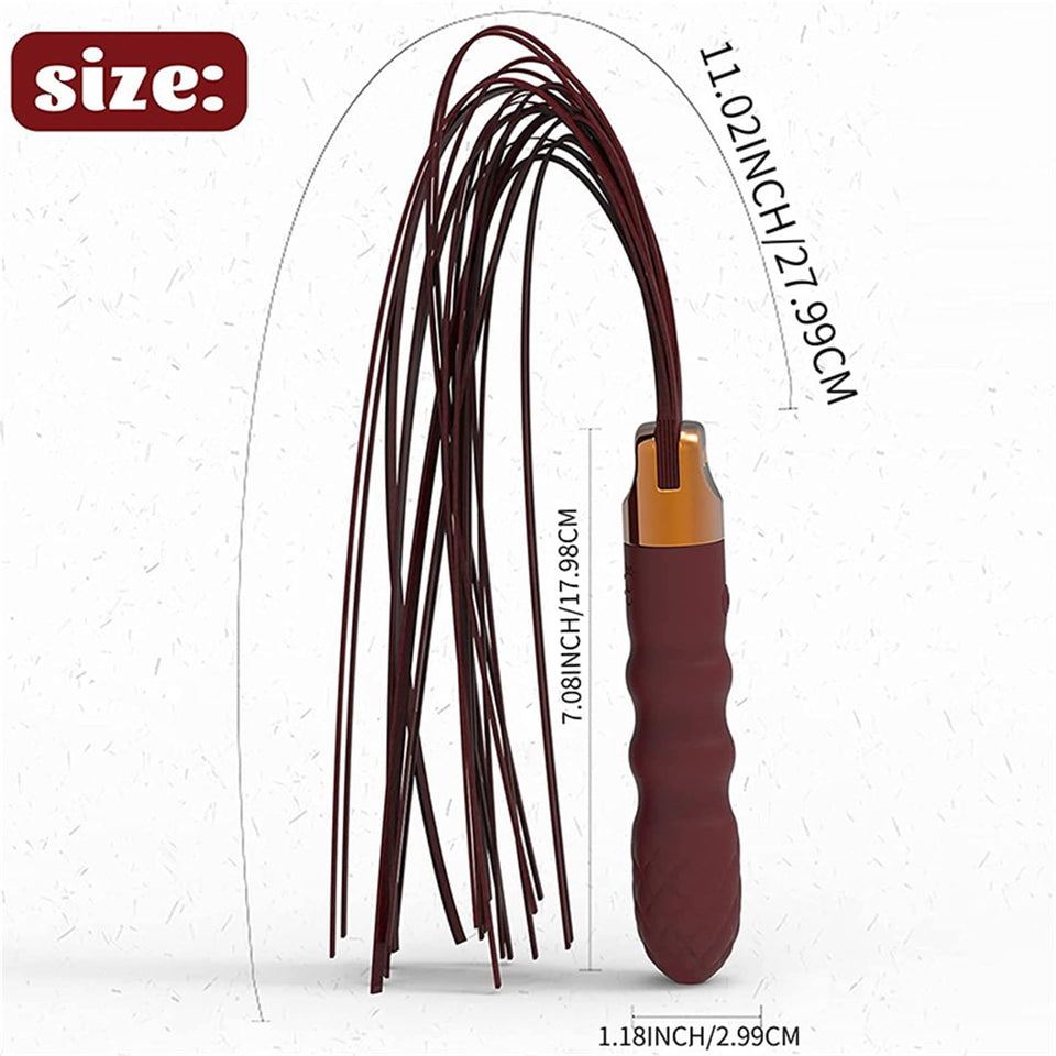 Sex Toy Vibrating Whip BDSM Leather Restraint Bondage Sex Role Play Training Whip Sex Toy for Couple Flriting and Teaser Whip fo