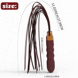 Sex Toy Vibrating Whip BDSM Leather Restraint Bondage Sex Role Play Training Whip Sex Toy for Couple Flriting and Teaser Whip fo