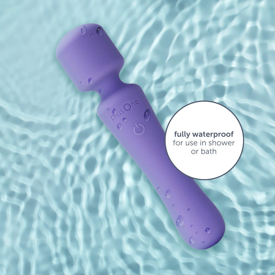 plusOne Wand Vibrator for Solo or Partner Play, Muscle Relaxation, Sex Toy Made of Body-Safe Silicone, Waterproof, Rechargeable,
