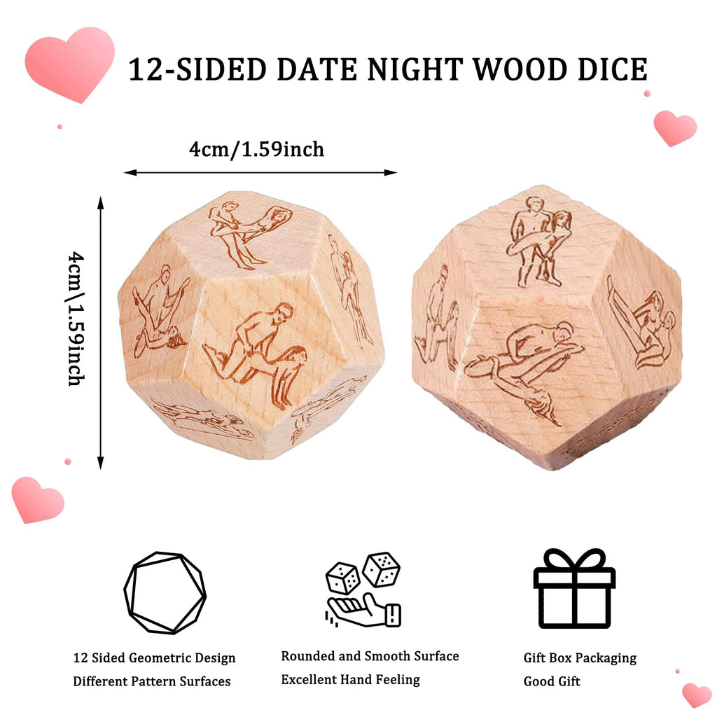 Rabrgab Couple Dice Sex Dice, Date Night Dice for Couples, Funny Dice for Adults Game Naughty Dice for Couples, Wedding Christma