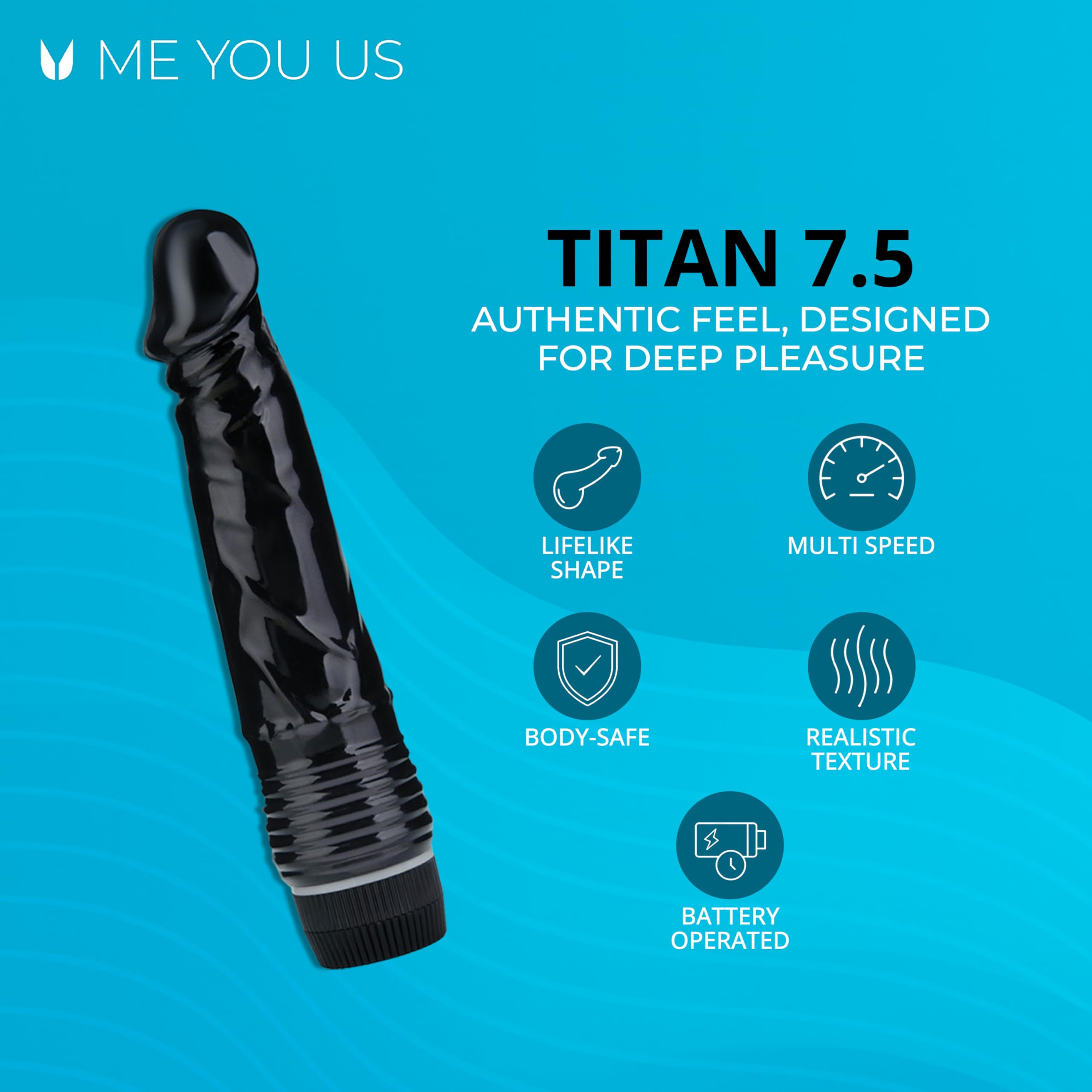 Me You Us Titan Realistic Vibrator Black