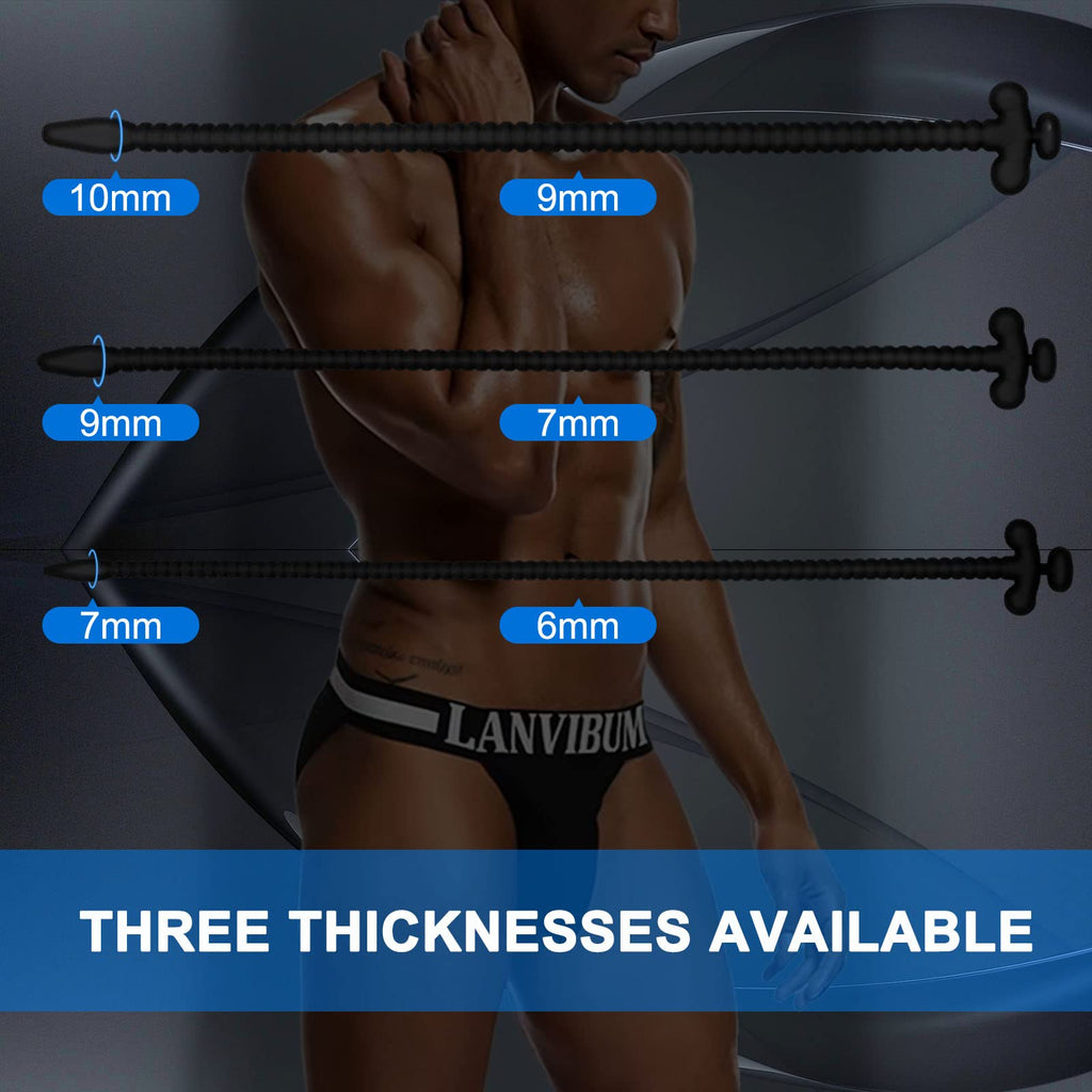 Urethral Sounds 3 Pcs Set Silicone Plug Urethral with Different Size, Urinary Dilator Urethra Masturbation Rod Sex Toy for Men