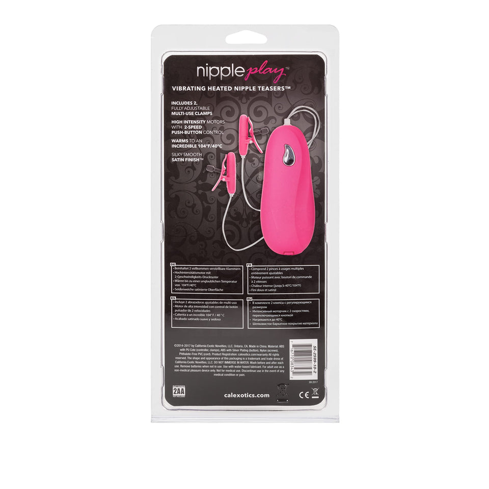 California Exotic Novelties Nipple Play Vibrating Heated Nipple Teasers, Pink