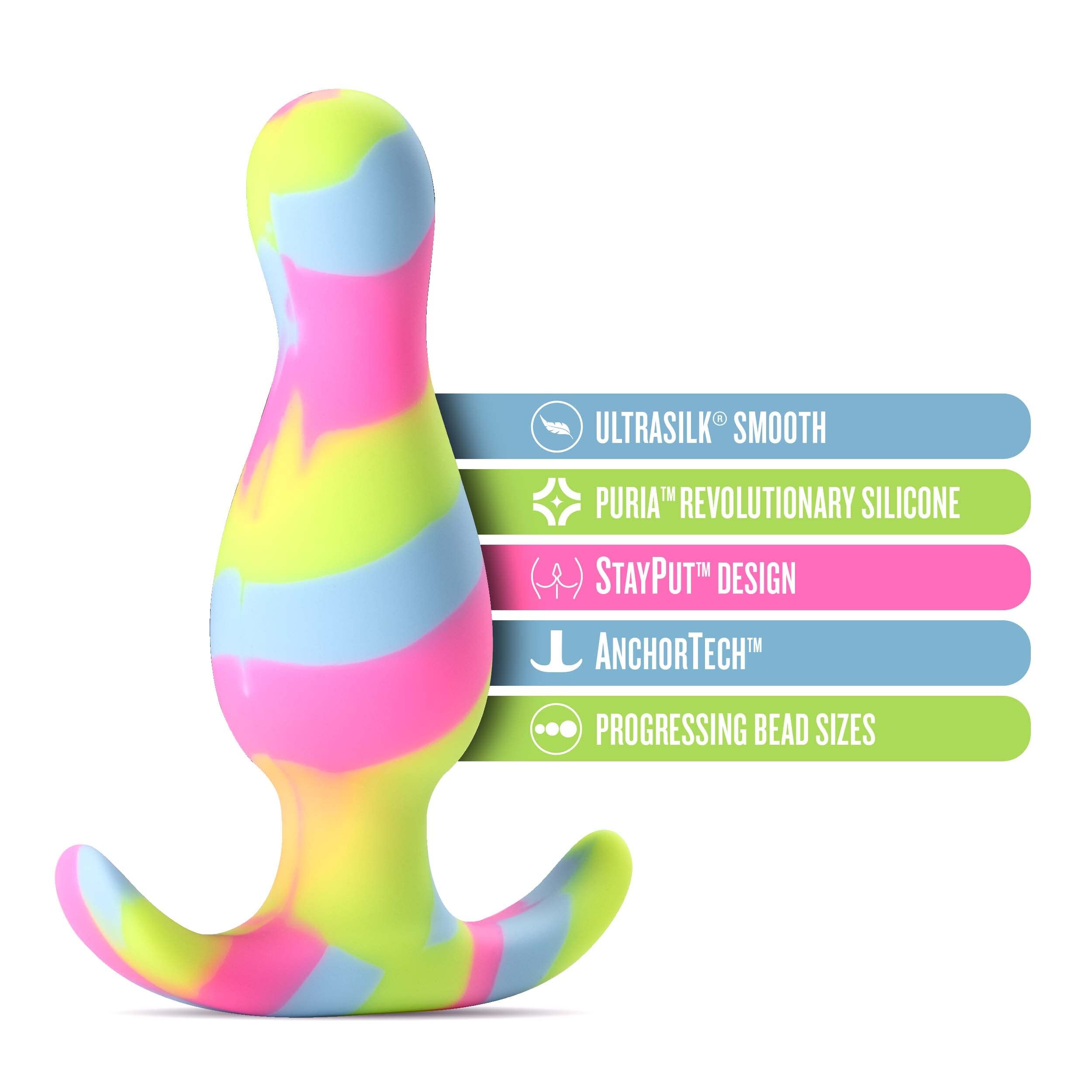 Blush Novelties Avant Kaleido Anal Plug - Tapered Head For Easy Insertion - Platinum Cured Puria Silicone - Ultrasilk Smooth - A