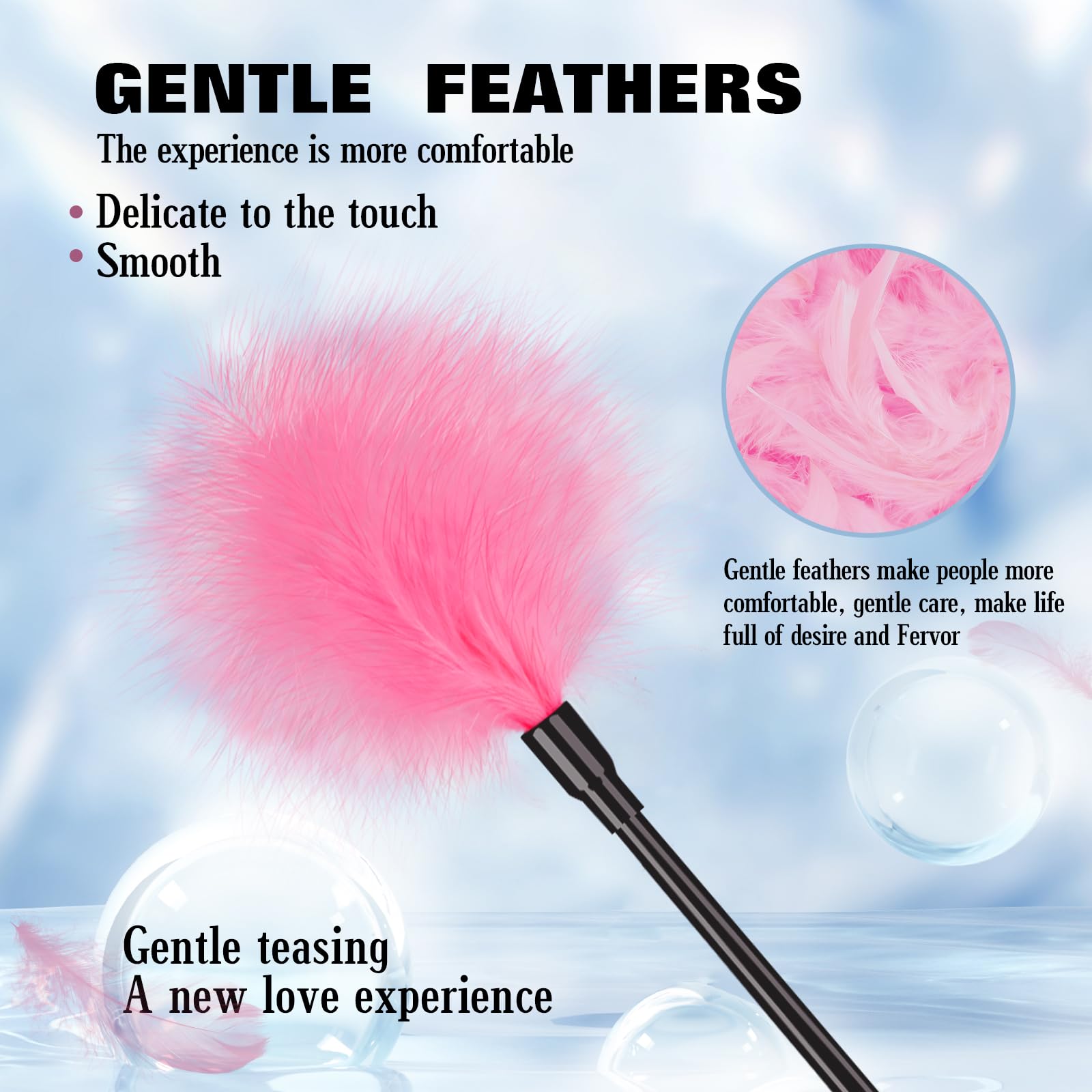 Flirting Feather Hand Pat Adult Sex Products SM Heart Shaped Beater Romantic Sexy Toys(Black)