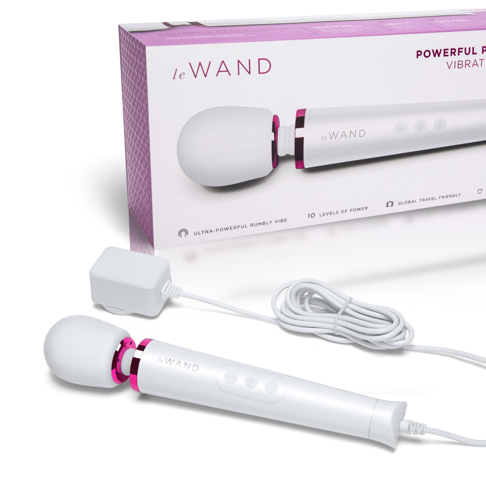Le Wand Petite Plug-in Vibrator Wand - Vibrating Wand Massager White