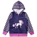 QPANCY Star Unicorn Jackets for Girls Zip Up Hoodie Sweatshirt Halloween Costume 8 9