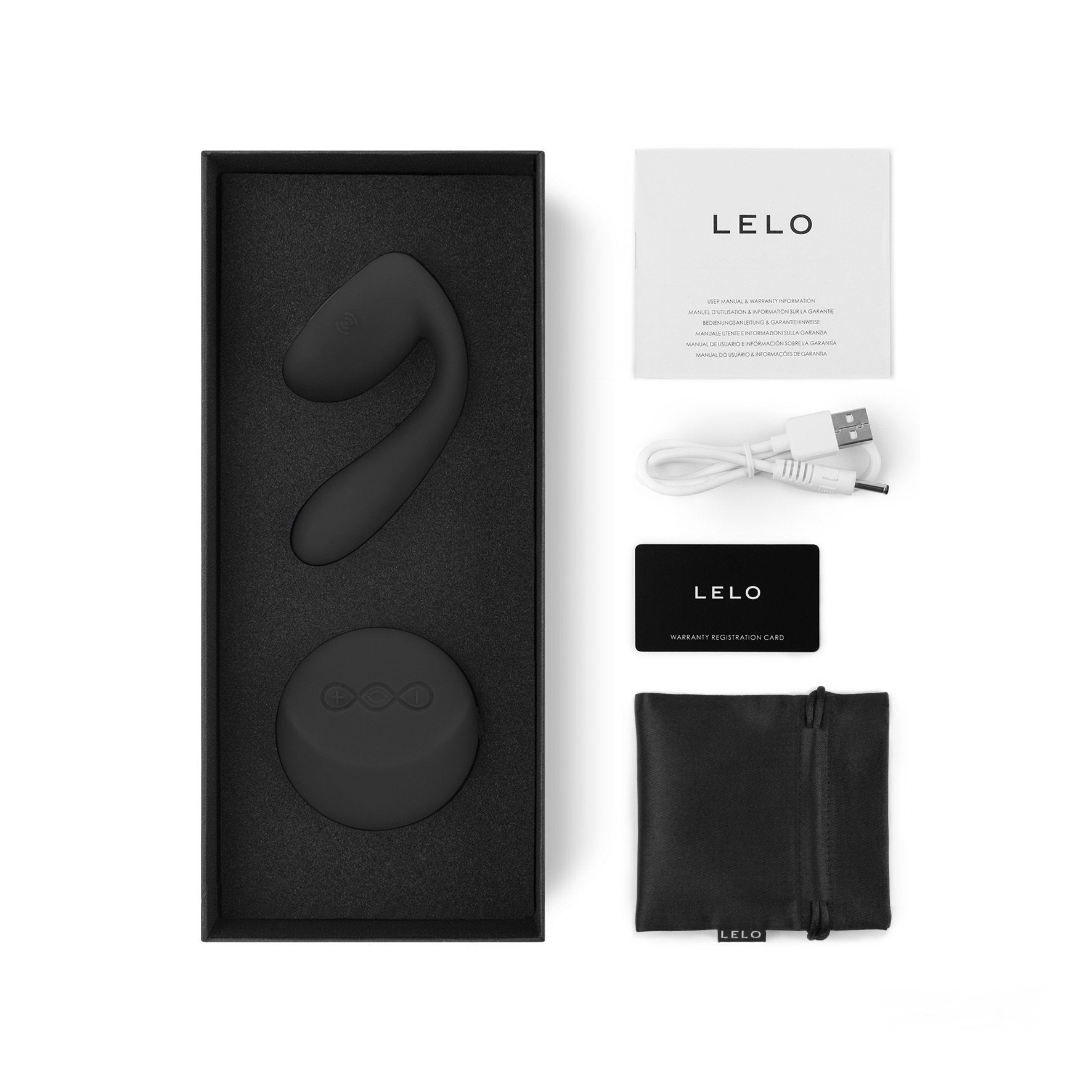 Lelo Ida The World'S First Rotating And Vibrating Remote-Controlled Couples' Vibrator, Black