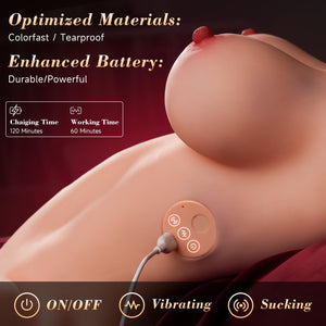 Sucking Vibrating Sex Doll Torso Life Size Powerful Male Masturbator 6x12 Sucking Vibration Big Breasts Handsfree Sex Doll, Male