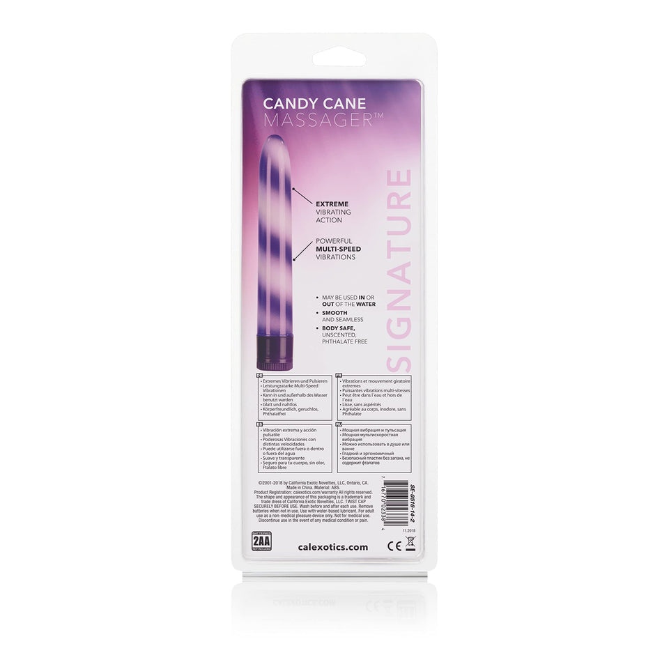 California Exotics Waterproof Candy Cane Vibrator, Purple, 7&quot;