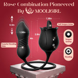 Rose Sex Toys with Thrusting Dildo - 3 in 1 Adult Toys Clitoral G Spot Vibrator Rose Sex Stimulator for Women with 9 Tongue Lick