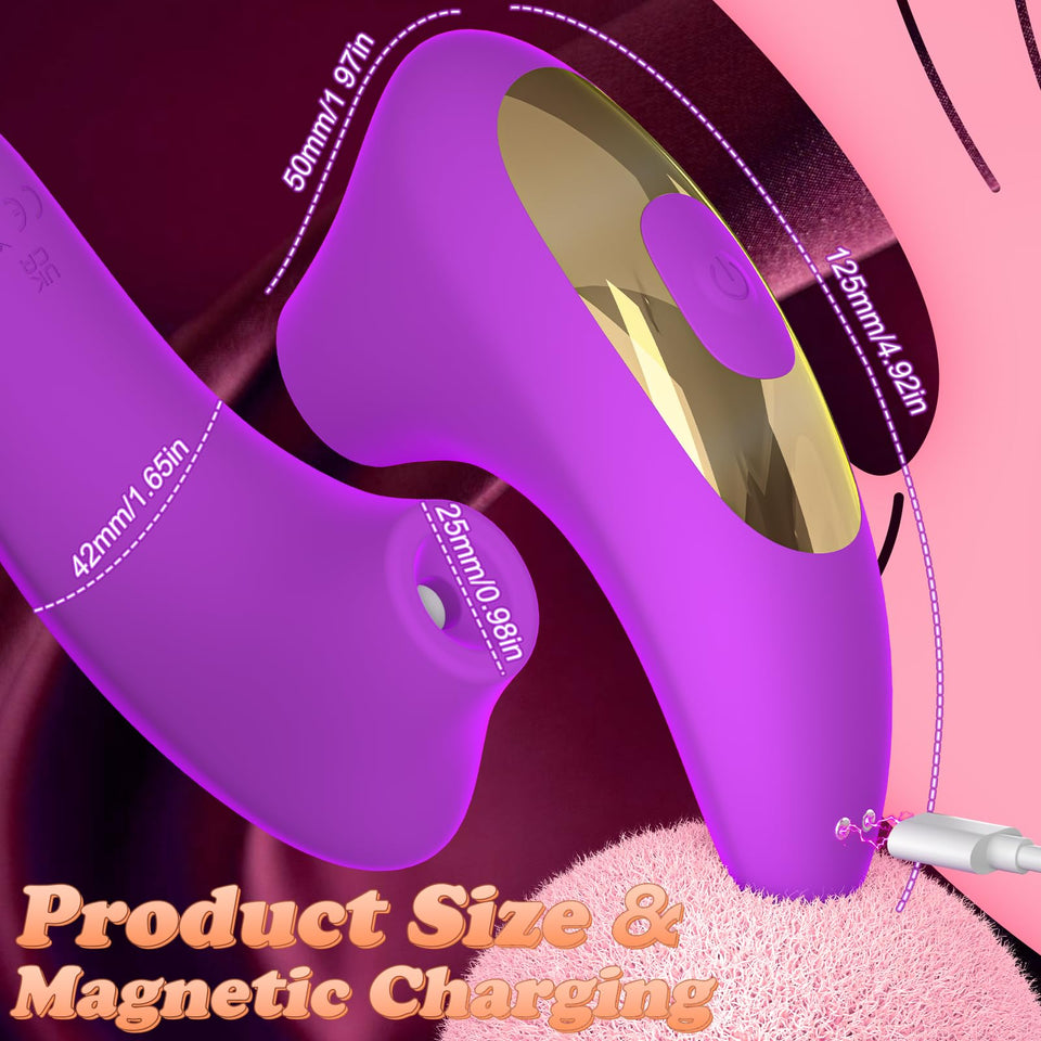 Sucking Vibrator Sex Toys - Rose Sucker Vibrators with 10 Suction & Vibrating Modes for Clitoral Nipple Anal Stimulation, Adult