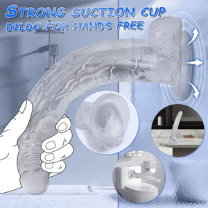 13 Inch Huge Realistic Clear Dildo Adult Sex Toys for Women, G Spot Anal Stimulation with Strong Suction Cup for Hands Free Play