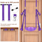 BDSM Door Sex Swing with Seat, Bondage Slave Leather Soft Plush Sex Slings with Adjustable Straps, Hanging Door Handcuffs Leg Re