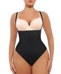 FeelinGirl Shapewear Tummy Control Thong Faja Underwear Body Shaper Panties Seamless Shape Wear Plus Size Black XL-XXL