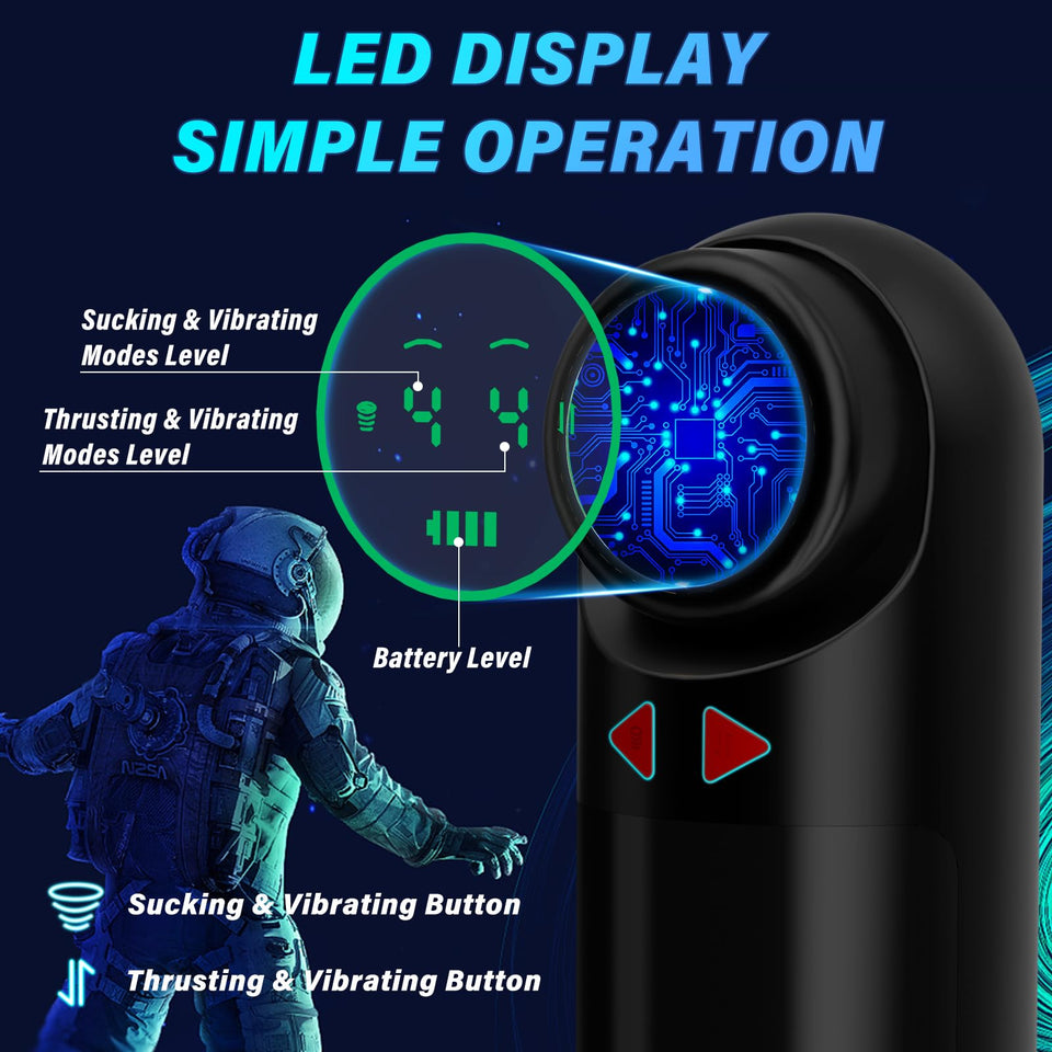 Sex Toys Automatic Male Masturbator - Adult Toys Penis Pump with 4 Sucking & Vibrating & Thrusting Modes, Sex Toys for Men Pocke