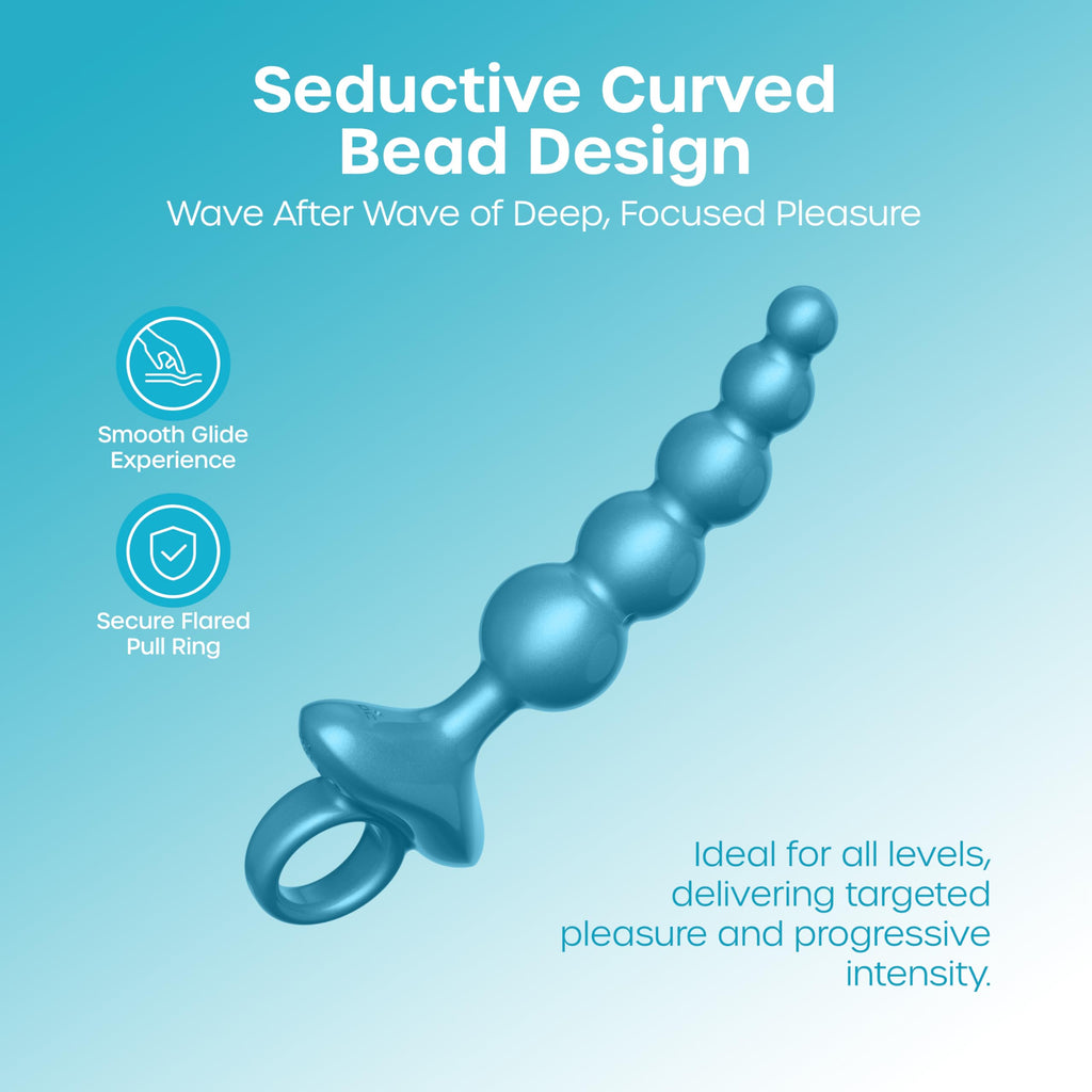 Luv Inc Cr23: Curved Ring Luv Beads Blue