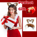 Anal Plug Butt Plug, 2Pcs/Set Sex Fox Tail Anales Plug Toys Butt Plugs with Cat Ears Headband Anal Sex Toys for Women Man Beginn