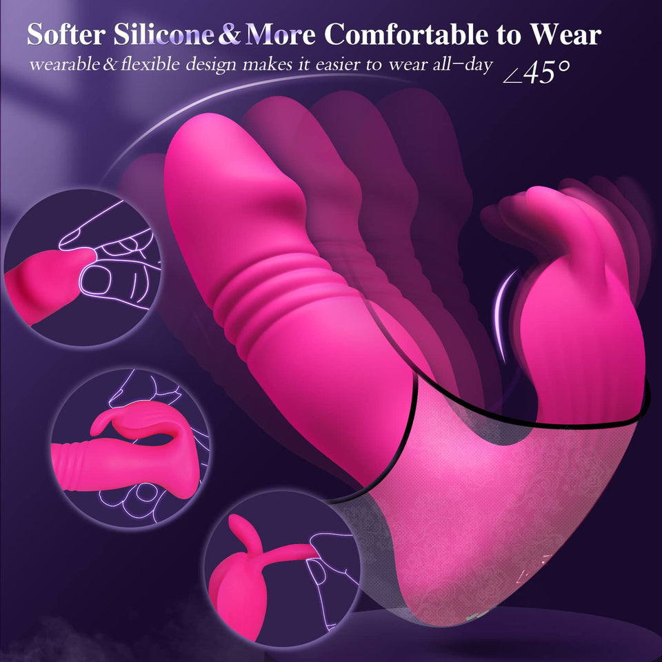 Wearable Vibrator for Women Sex Toys - 3IN1 App Remote Control Vibrator Wearable, Adult Toys with 9 Bunny Vibrators & 9 Thrustin