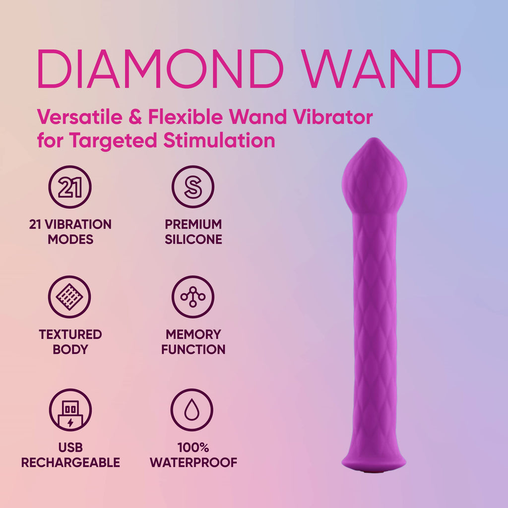 Diamond Wand Body Massager Clitoral And G-Spot Stimulator 21 Function Mode Personal Intimate Massager Multi-Function Adult Toy S