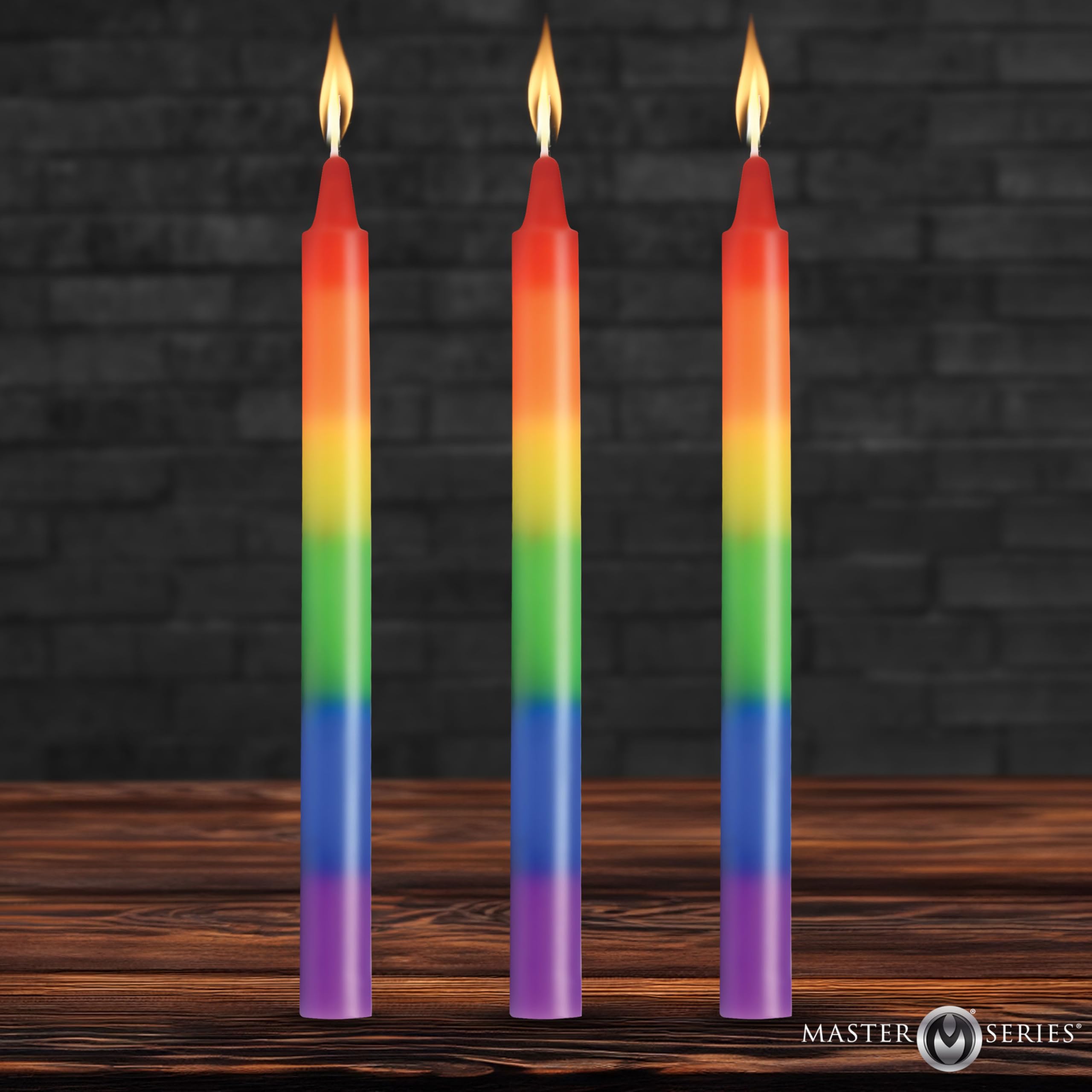 Master Series Pride Candles Rainbow 3pc