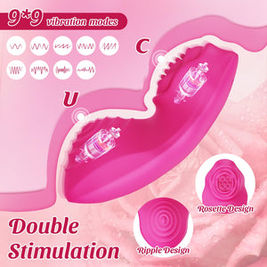 LUKIKI Adult Toys Female Sex Toys - Wearable Panty Vibrator with Rose Design, 9 * 9 Vibrating Women Sex Toy for Clit Stimulation