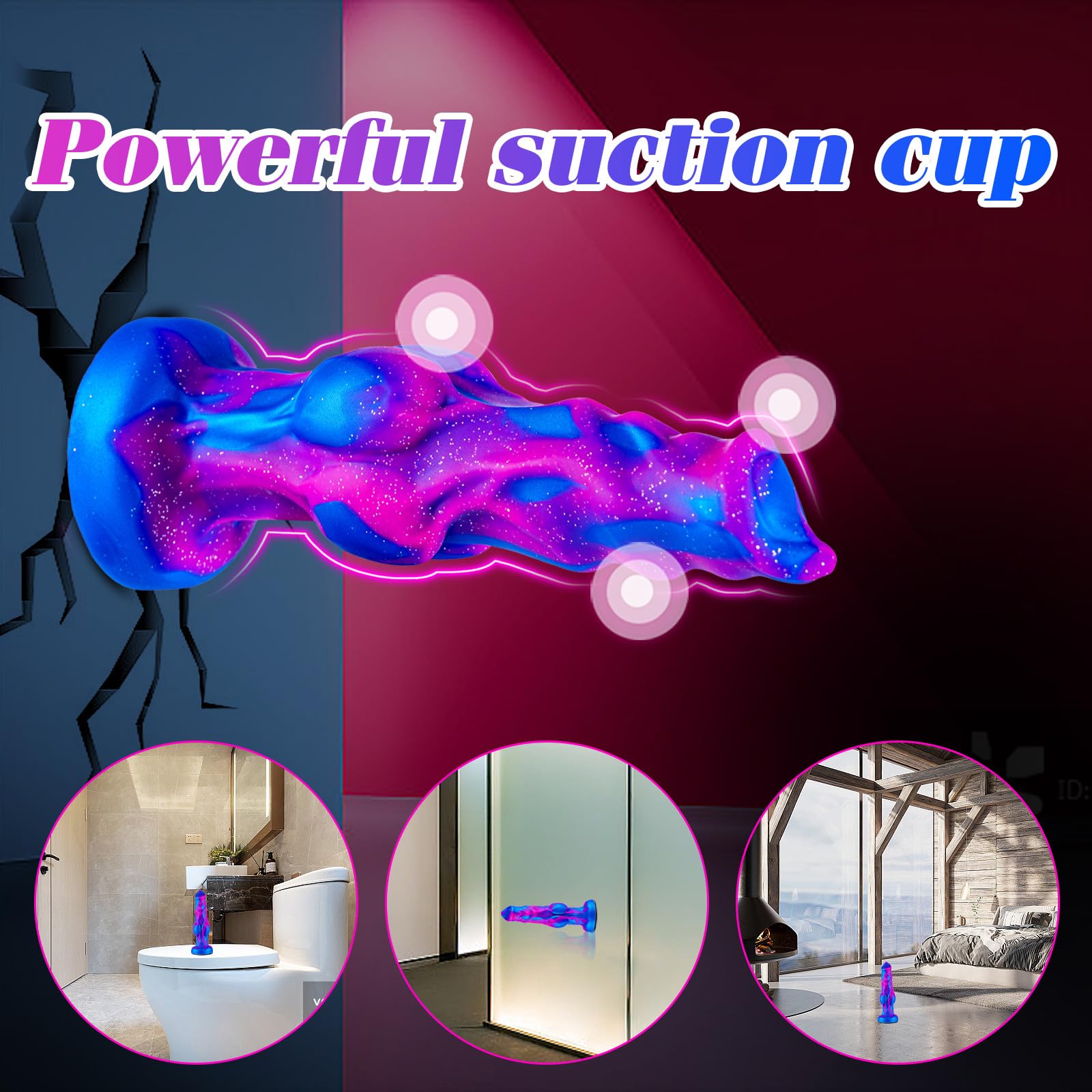 Hainuo 6" Blue Silicone Wolf Dog Knot Dildo - Realistic Thin Knotted Anal Toy with Suction Cup for Beginners, Fantasy Furry Alien Sex Toy