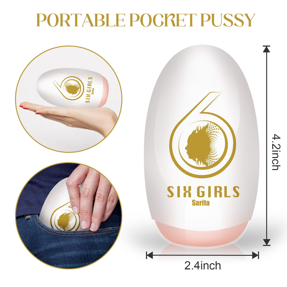 Male Masturbator Egg, Portable Pocket Pussy Stroker with 3D Realistic Textured Vagina Ultra Soft Stretchy Male Masturbators Cup,
