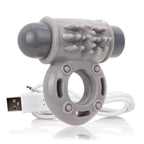 Charged OWow Vooom Mini Vibe - Grey Vibrating Cock Ring for Men - Reusable Penis Ring Vibrator, Couples Sex Toy, Enhances Pleasu