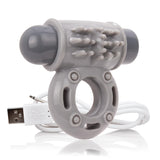 Charged OWow Vooom Mini Vibe - Grey Vibrating Cock Ring for Men - Reusable Penis Ring Vibrator, Couples Sex Toy, Enhances Pleasu