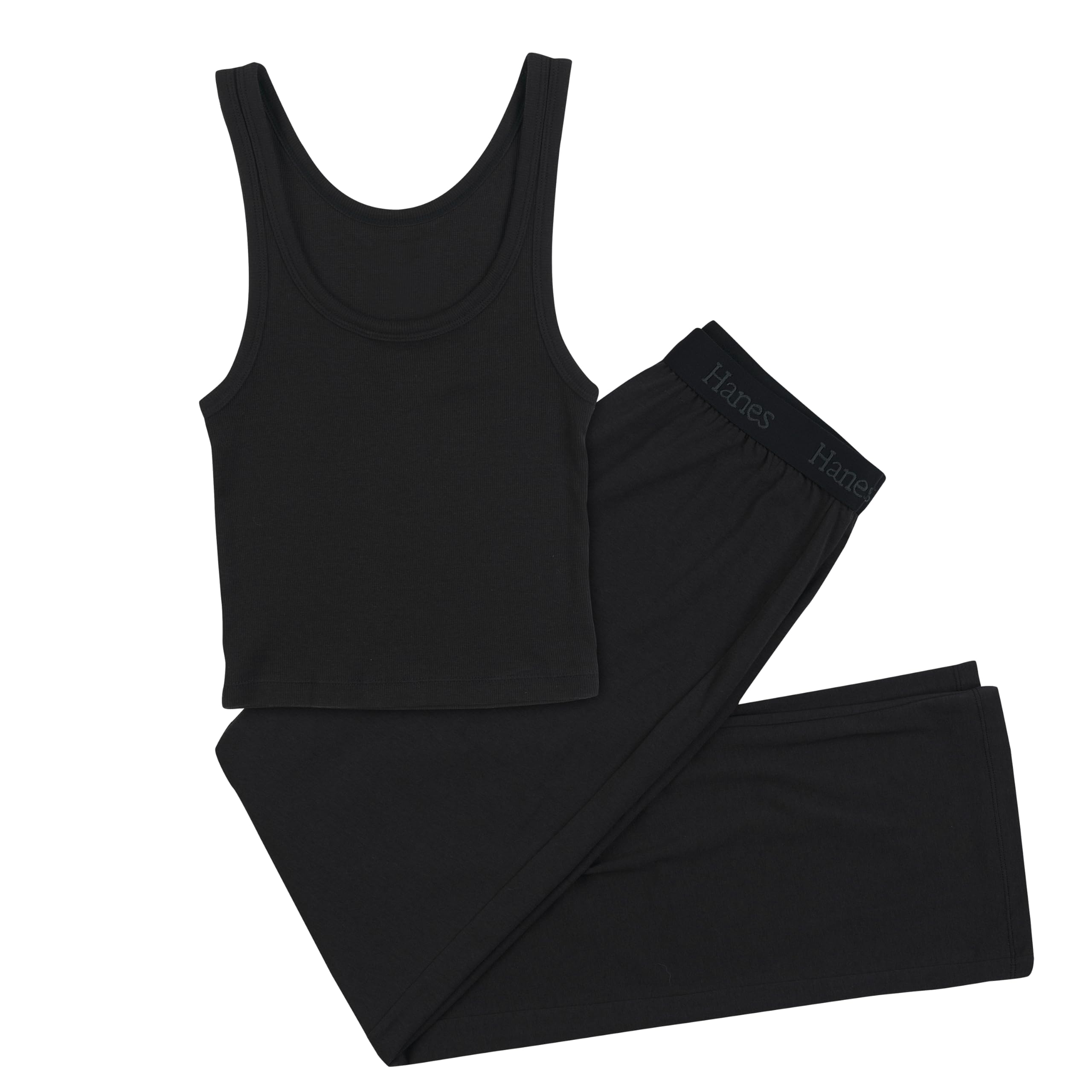 Hanes Womens Originals Supersoft Crop Tank & Lounge Pants Set, Comfywear Loungewear Set