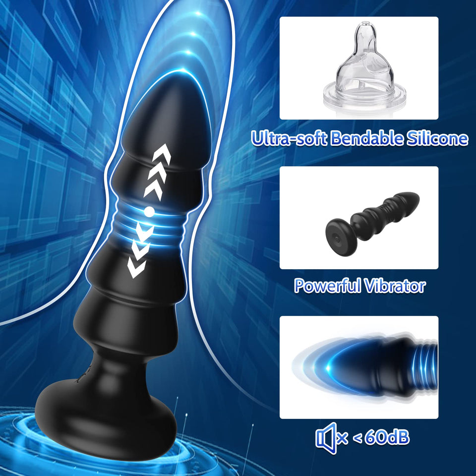 Thrusting Sex Toys Anal Plugs - Anal Toys Sex Toy Remote Control Vibrating Butt Plug G Spot Vibrator, Anal Beads with 5 Vibratin