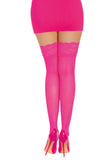Dg Neon Thigh Highs W/ Silicn Top Pnk Os