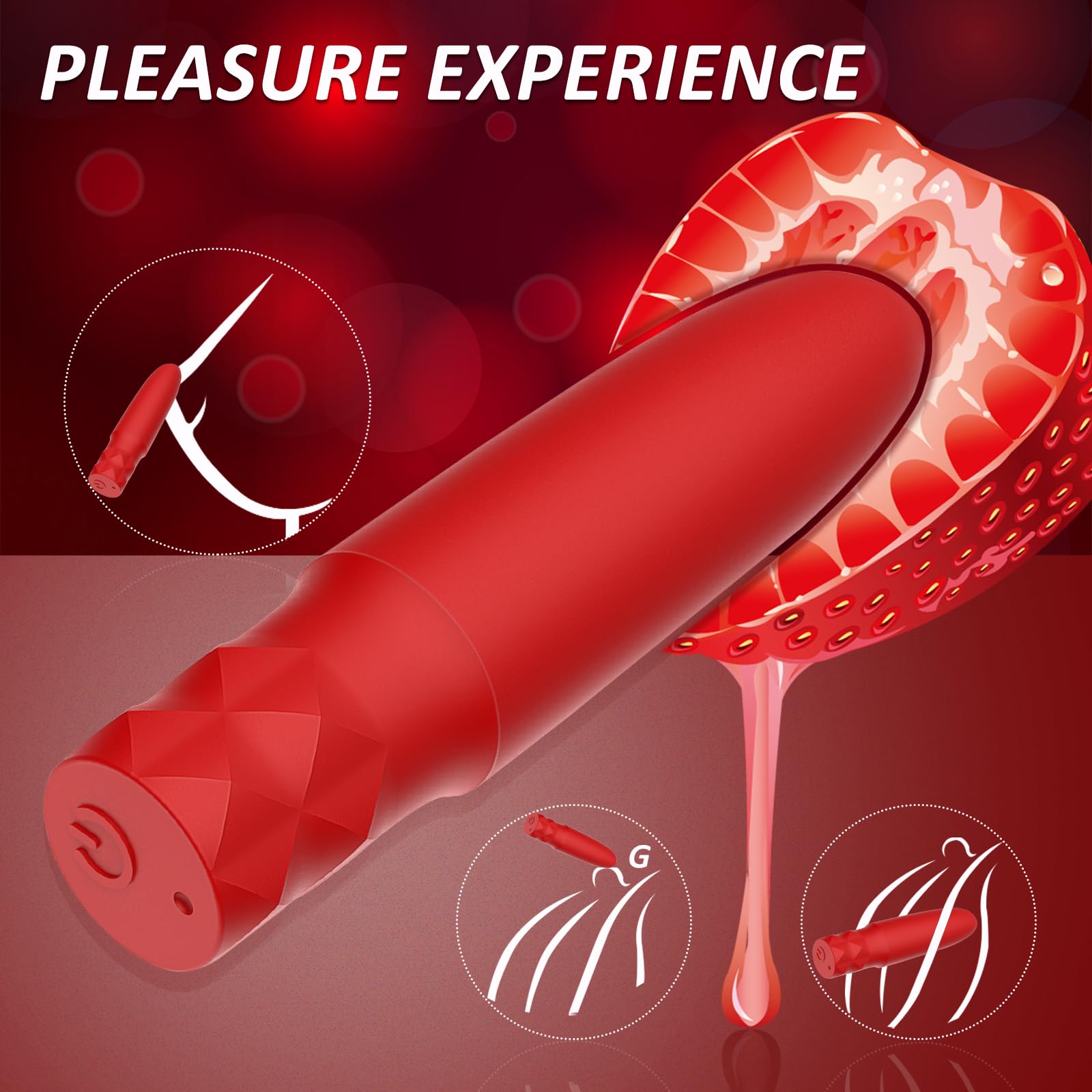 Bullet Vibrator Sex Toys All Silicone Rechargeable Vibrator with 10 Powerful Vibration & Quiet Modes,Fully Waterproof, USB Recha