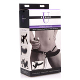 Strap U Power Pegger Silicone Vibrating Double Pleasure Dildo With Harness Black