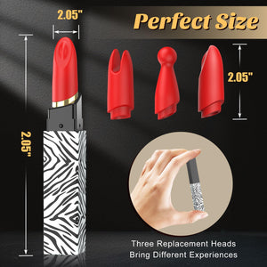 Adult Sex Toys Mini Vibrator, Lipstick Vibrator Bullet with 3 Replacement Heads, Women Sex Toys Pocket & Discreet Vibrator, Wate