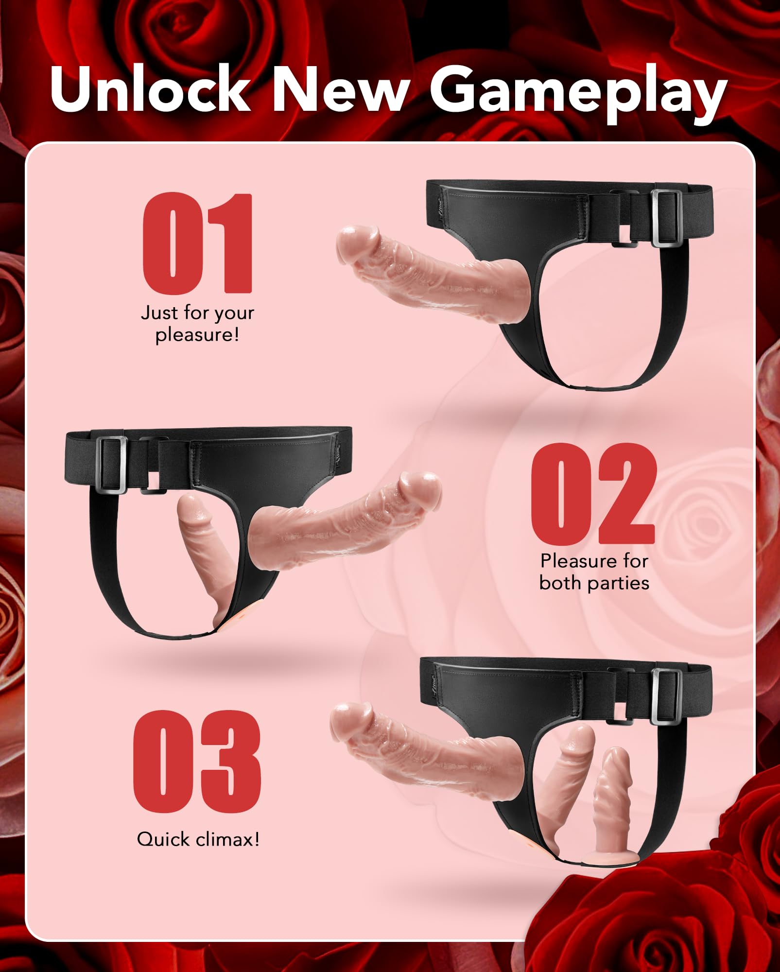 Strap on Dildo Adult Toys - UTIMI Strapon 3 Removable Realistic Silicone Dildos Consoladores Wearable Dildo Pants G-Spot Stimula