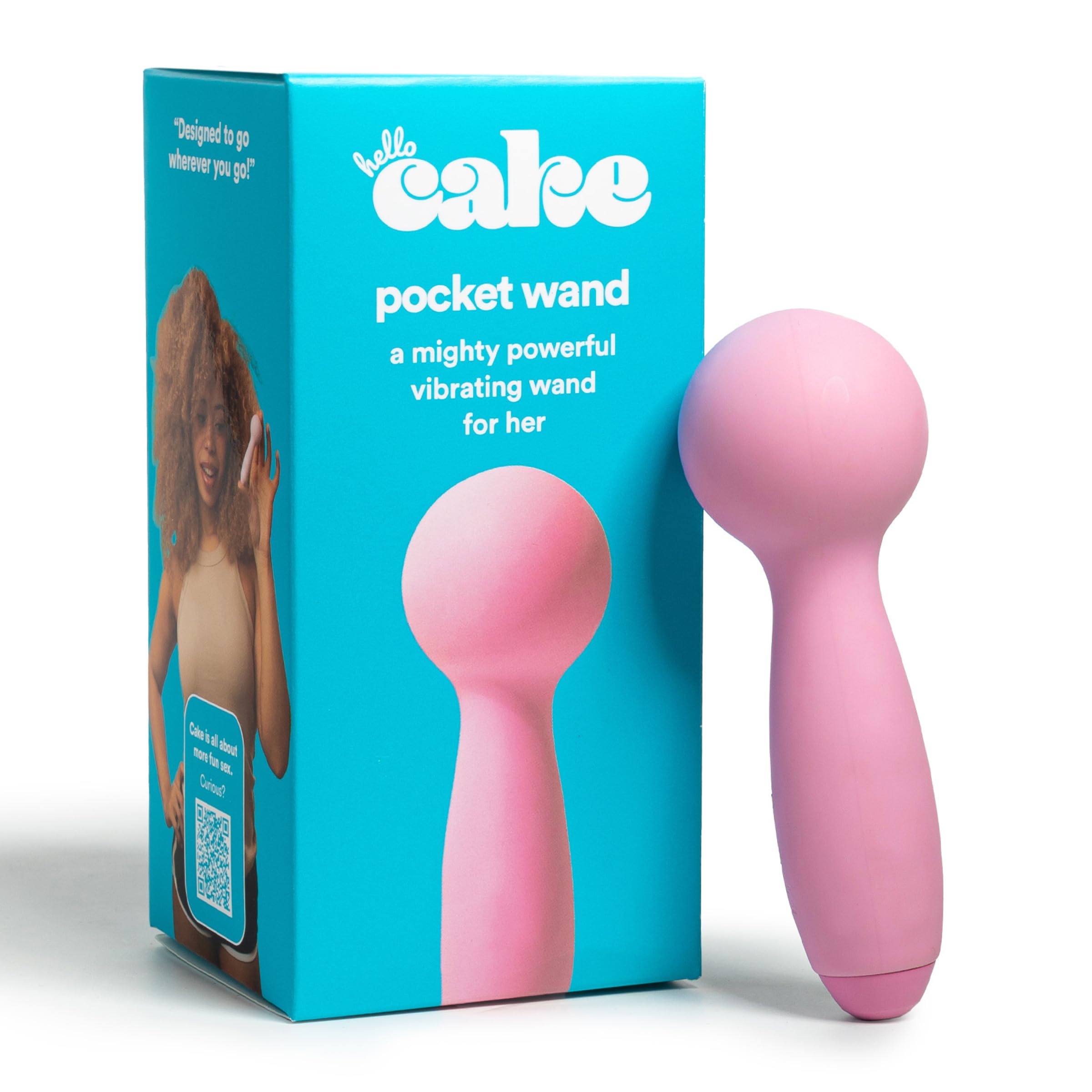 Hello Cake Pocket Wand - Handheld Clitoral Bullet Vibrator for Women with Smooth Silicone Tip - Powerful Travel-Sized Adult Toy