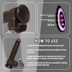 11.5 '' Realistic Black Dildo with 9 Vibration & 3 Thrusting Modes - Heated Thick Vibrator for G-Spot, Clitoral & Anal Stimulati