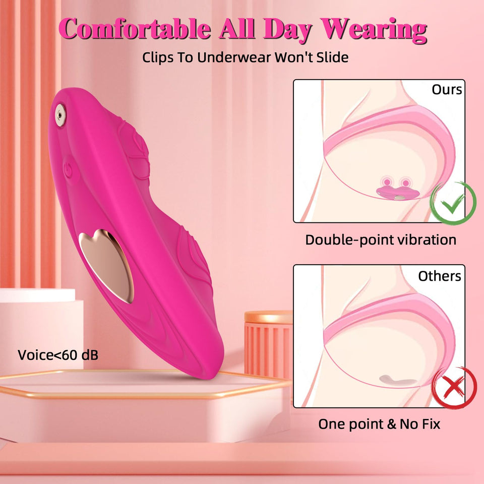 Adult Sex Toys for Women or Couples Vibrator, Dual 9+9 Vibration Modes Independent Control by APP or Remote, Mini Butterfly Vibr