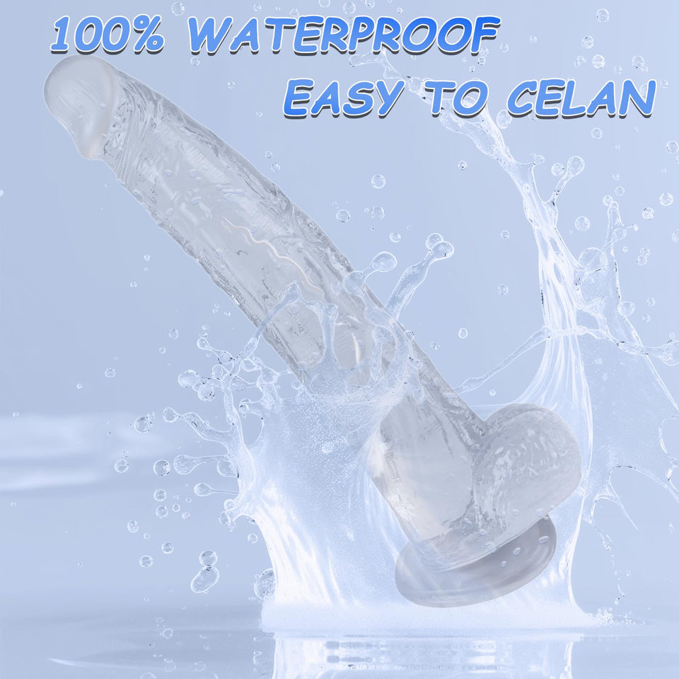 13 Inch Huge Realistic Clear Dildo Adult Sex Toys for Women, G Spot Anal Stimulation with Strong Suction Cup for Hands Free Play