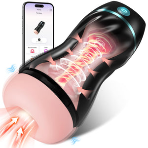 Automatic Sucking Male Masturbators with APP Control - EINSEO Upgraded 7 Vibration & Suction Hands Free Male Stroker with 3D Rea