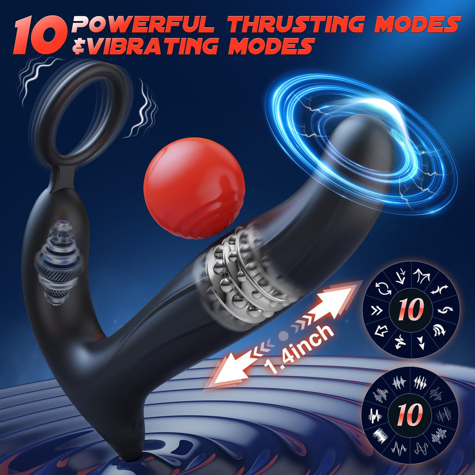 BEISAR Wiggling Sex Toys Anal Vibrator, Adult Toys Sex Toy for Men Prostate Massager Sex Toys Butt Plug Dildo Anal Beads Enema P