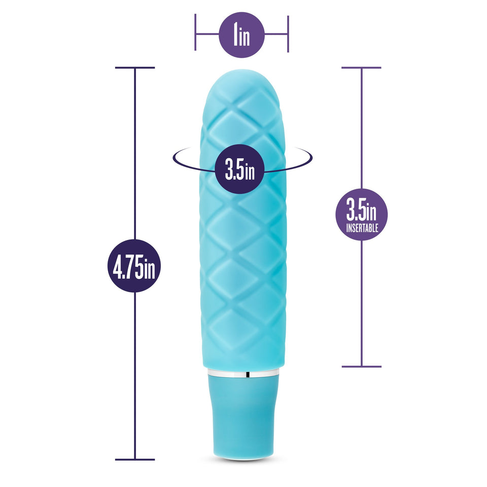 Blush Luxe Cozi 10 Vibrating Functions Satin Smooth Silicone AAA Battery Mini Pocket Vibrator - IPX7 Submersible Waterproof - Co