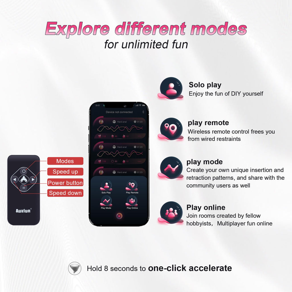 AUXFUN Sex Machine Automatic Love Machine with Remote Control & Graded Dildo,Thrusting Fuck Machine with 3XLR Connector & APP Ju