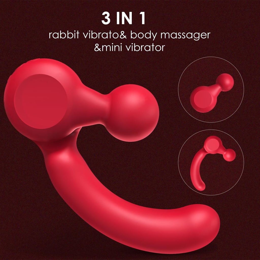 Rotatable Vibrator Sex Toys - Detachable Mini Vibrator with 10 Vibrating Modes 3 in 1 Adult Toys G Spot Dildo Clitoral Stimulato