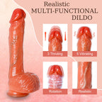 Thrusting Dildo Vibrator Sex Toys - Adult Sex Toys Realistic Dildos G Spot Anal Vibrator with 3 Thrusting & 5 Vibrating Modes &