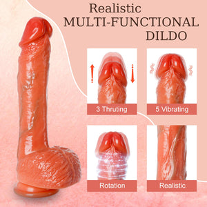 Thrusting Dildo Vibrator Sex Toys - Adult Sex Toys Realistic Dildos G Spot Anal Vibrator with 3 Thrusting & 5 Vibrating Modes &
