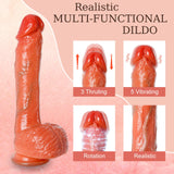 Thrusting Dildo Vibrator Sex Toys - Adult Sex Toys Realistic Dildos G Spot Anal Vibrator with 3 Thrusting & 5 Vibrating Modes &